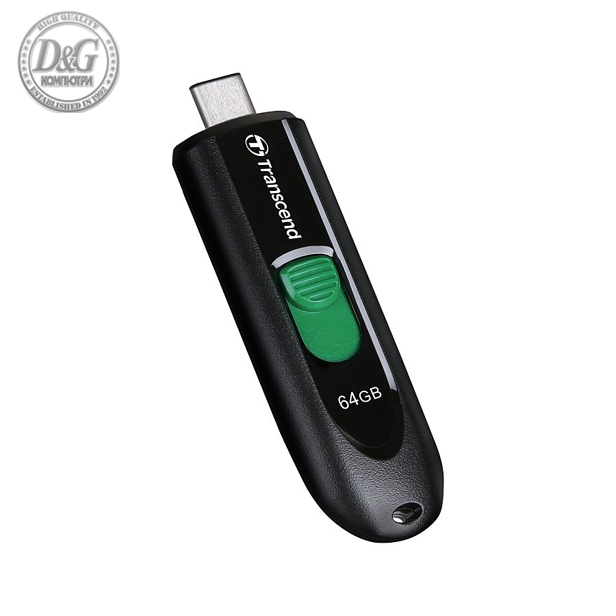 Transcend 64GB, USB3.2, Pen Drive, Type-C, Capless, Black