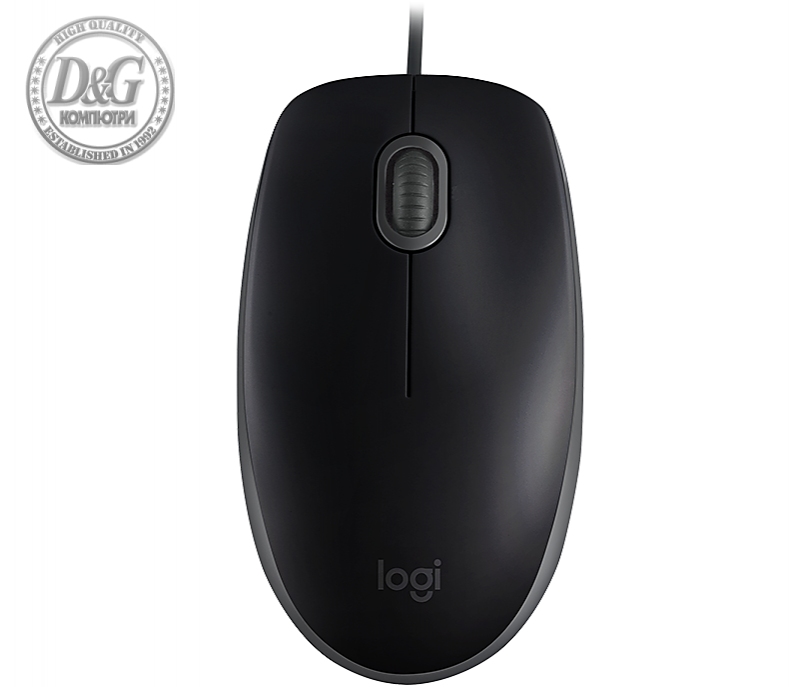 Жична оптична мишка LOGITECH B110 Silent, Черен, USB