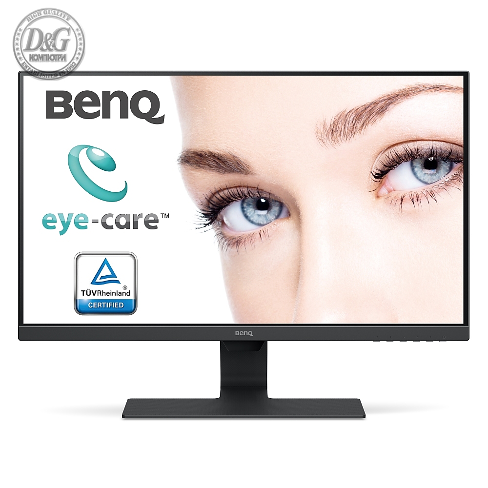 BenQ GW2780, 27" IPS LED, 5ms, 1920x1080 FHD, Stylish Monitor, 72% NTSC, Eye Care, Flicker-free, B.I., Low Blue Light, 1000:1, 20M:1 DCR, 8bit, 250cd/m2, VGA, HDMI,DP, Speakers 2x2W, Cable Management, Tilt, Black