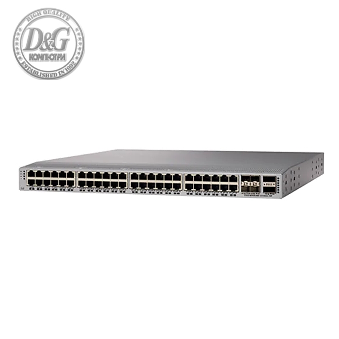 Cisco Nexus 9300 with 48p 100M/1G BASE-T, 4p 1/10/25G SFP28 and 2p 40G/100G QSFP28