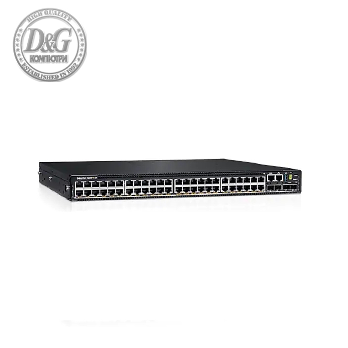 Dell EMC PowerSwitch N2248PX-ON, 48x1/2.5G, PoE 30W/60W, 4x25G, 2x40G Stacking, 1xAC PSU, IO/PS airflow, OS6, Lifetime Limited Hardware Warranty