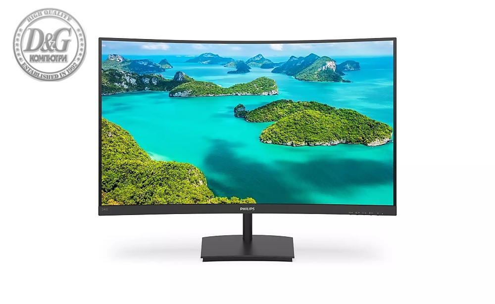 Philips 241E1SC, 23.6" Curved 1500R VA WLED, 1920x1080@75Hz, 4ms GTG, 250cd/m2, 3000:1, Mega Infinity DCR, FreeSync, FlickerFree, Low Blue Mode, Tilt, D-SUB, HDMI