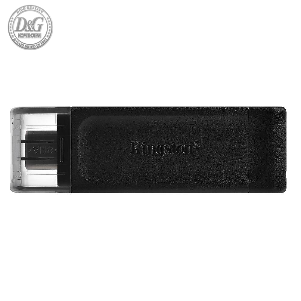 USB памет KINGSTON DataTraveler 70, 64GB, USB-C 3.2 Gen 1, Черна