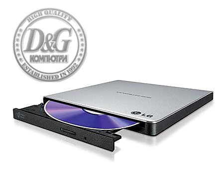 Външно USB DVD записващо устройство LG GP57ES40, USB 2.0, сребърно сиво