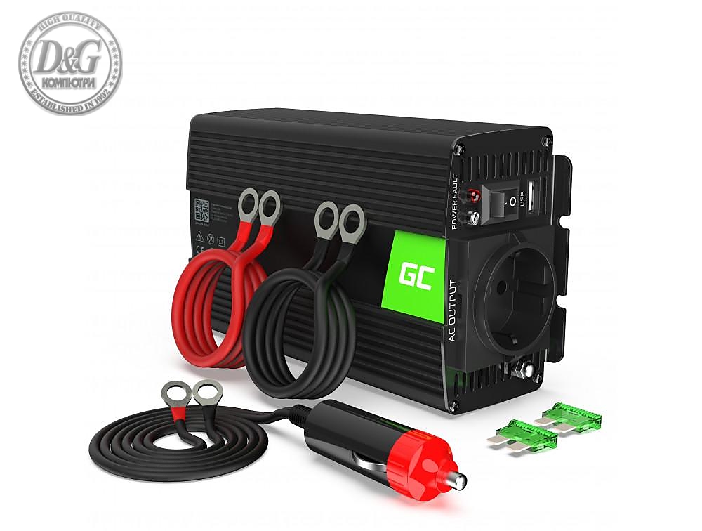 Инвертор 12/220 V  DC/AC 500W/1000W, Модифицирана синусоида, GREEN CELL