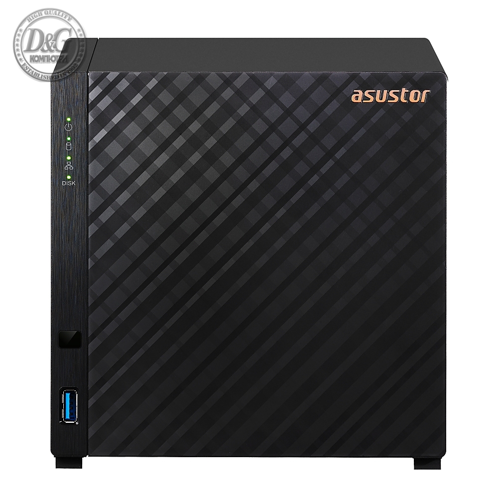 Asustor AS1104T, 4 bay NAS, Realtek RTD1296, Quad-Core, 1.4GHz, 1GB DDR4 (not expandable), 2.5GbE x1, USB3.2 Gen1 x2, WOW (Wake on WAN), System Sleep Mode, hardware encryption, EZ connect, EZ Sync