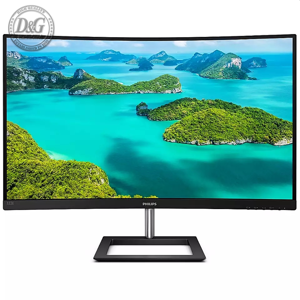 Philips 322E1C, 31.5" Curved 1500R VA WLED, 1920x1080@75Hz, 4ms GtG, 250cd/m2, 3000:1, Mega Infinity DCR, FreeSync/Adaptive Sync, FlickerFree, Low Blue Mode, Tilt, D-SUB, HDMI, DP