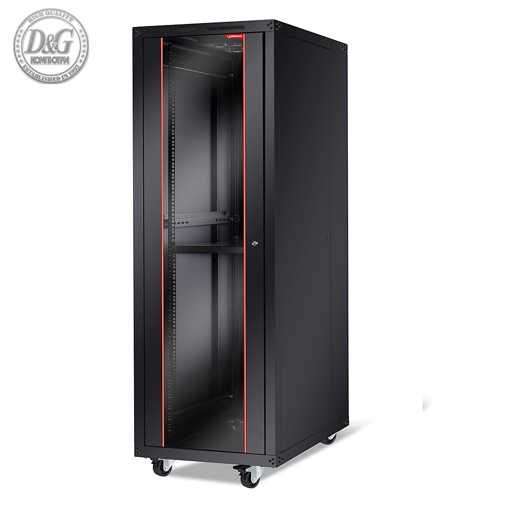 Formrack 19" Free standing rack 42U 600/1000mm, height: 2096 mm, loading capacity: 600 kg, front tempered glass door, openable locking sides and back (does not include castor/feet group)