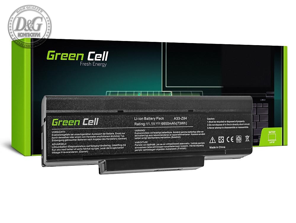 Батерия за лаптоп GREEN CELL Asus A32-Z94  SQU-718 A9 S9 S96 Z62 Z9 Z94 Z96 / 11,1V 6600mAh