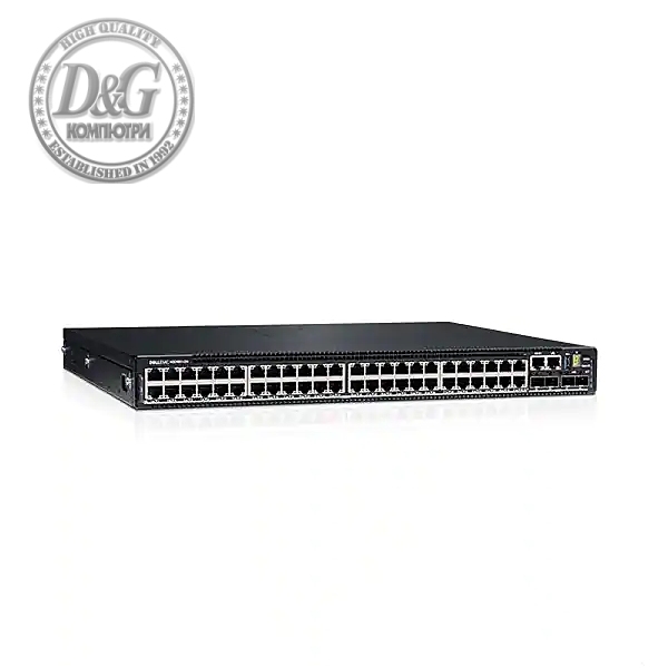 Dell EMC PowerSwitch N3248X-ON, 48x1/2.5/5/10G RJ-45, 4x25G SFP28, 2x100G QSFP28, 1xAC PSU, IO/PS, OS6, Lifetime Limited Hardware Warranty