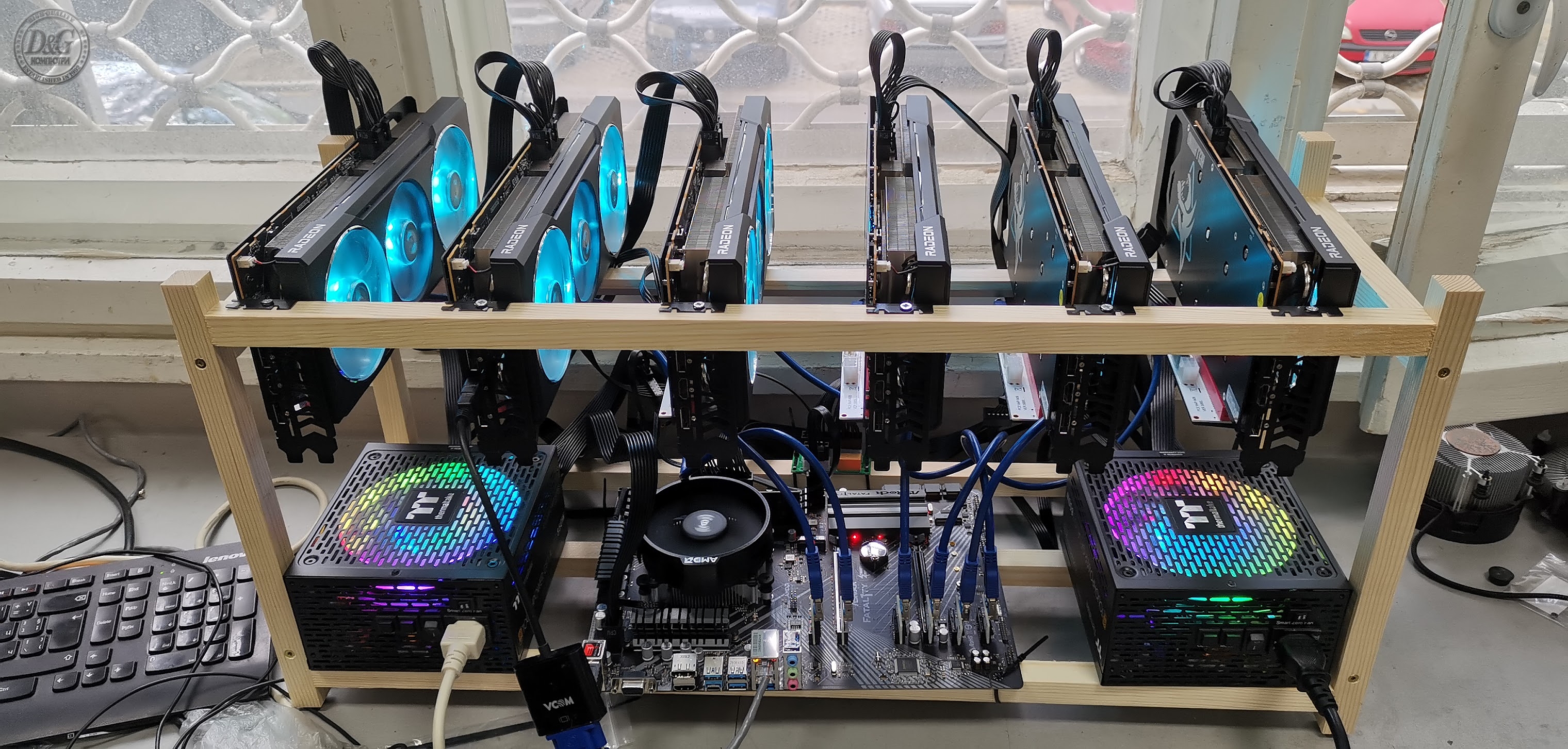 Копач за криптовалути с 6 GPU RTX 3060 12GB