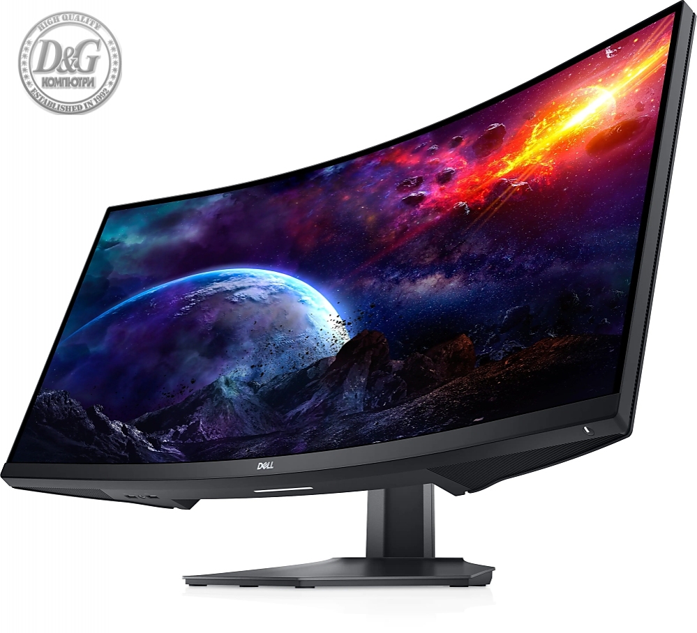 Dell S3422DWG, 34" Curved Gaming AG LED 21:9, VA, 1ms MPRT/2ms GtG, 144Hz, 3000:1, 400 cd/m2, WQHD (3440x1440), AMD FreeSyn, HDR 400, 90% DCI-P3, HDMI, DP, USB 3.2 Hub, ComfortView, Audio Line-out, Height Adjustable, Tilt, Black