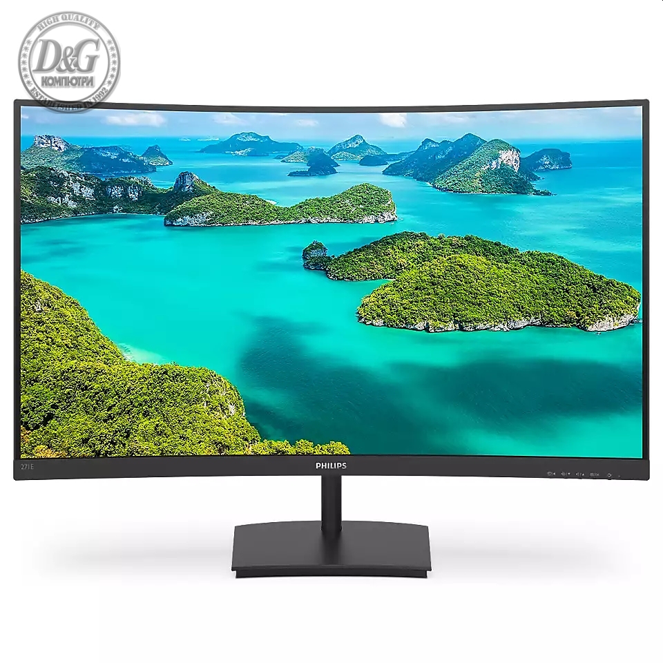 Philips 271E1SCA, 27" Curved 1500R VA WLED, 1920x1080@75Hz, 4ms GTG, 250cd/m2, 3000:1, Mega Infinity DCR, FreeSync/Adaptive Sync, FlickerFree, Low Blue Mode, 3Wx2, Tilt, D-SUB, HDMI