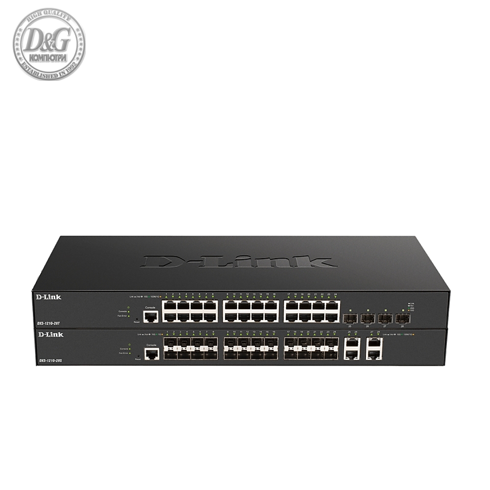 D-Link 24 x 10G Base-T ports + 4 x 10G/25G SFP28 ports Smart Managed Switch