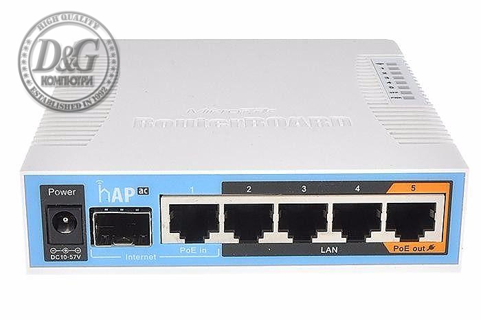 Безжичен Access Point MikroTik hAP AC RB962UiGS-5HacT2HnT, 5x 10/100/1000, USB 2.0