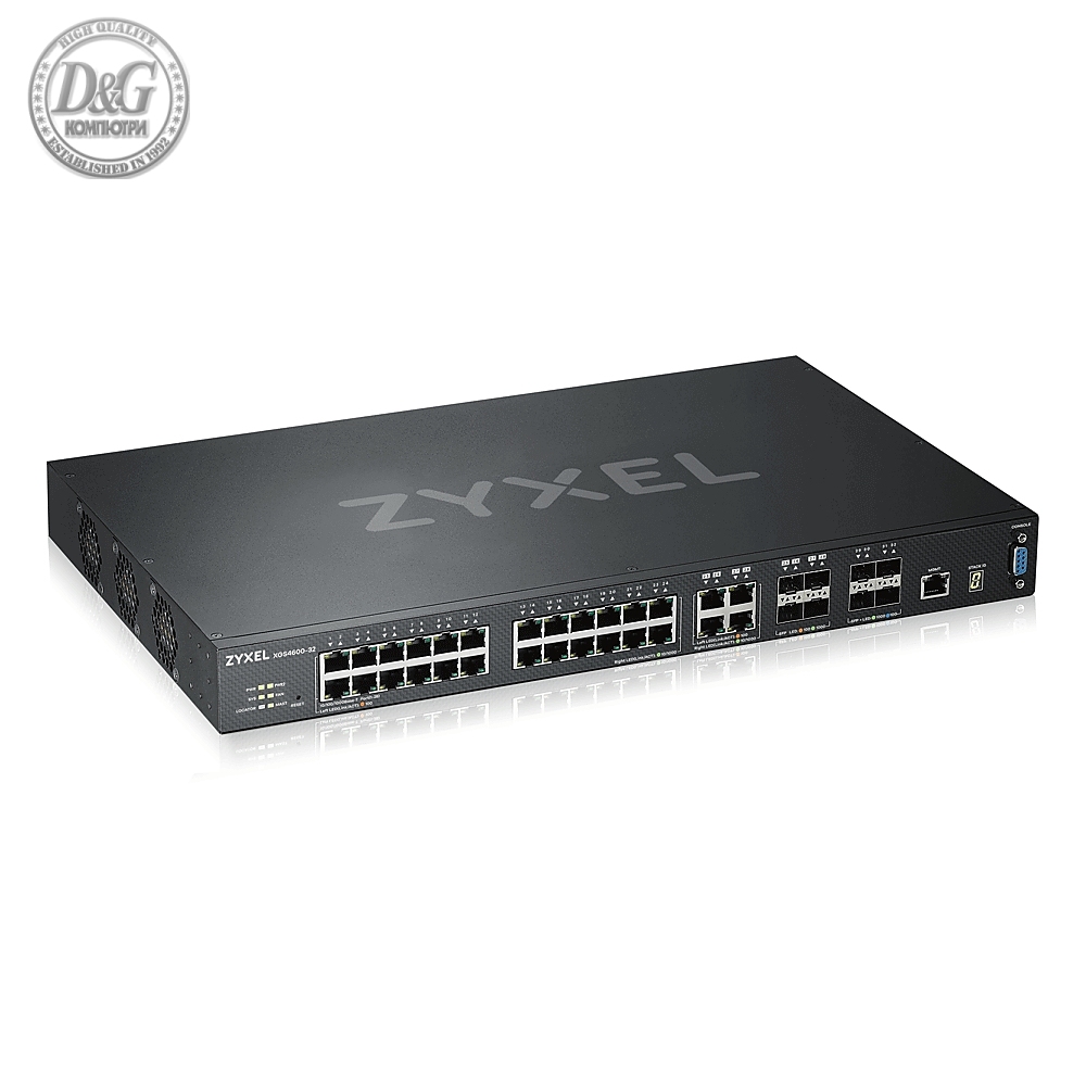 ZyXEL XGS4600-32 L3 Managed Switch, 28 port Gig and 4x 10G SFP+, stackable, dual PSU