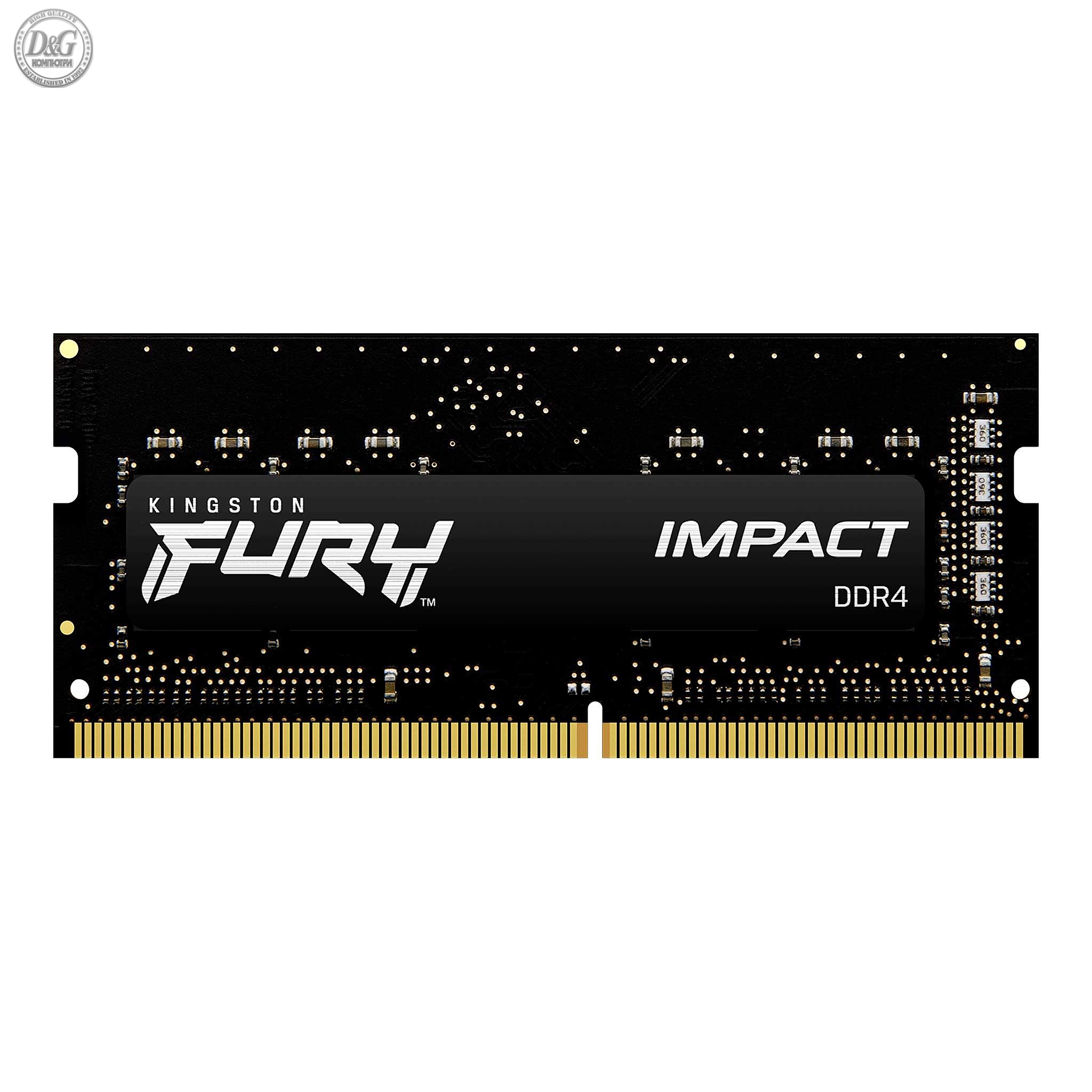 Памет Kingston FURY IMPACT 8GB SODIMM DDR4 PC4-25600 3200MHz CL20 KF432S20IB/8