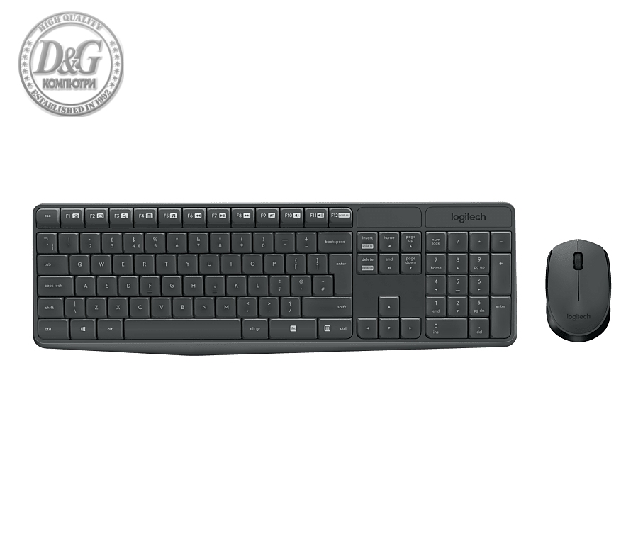 Logitech MK235 Wireless Keyboard and Mouse Combo - Grey - US INTL