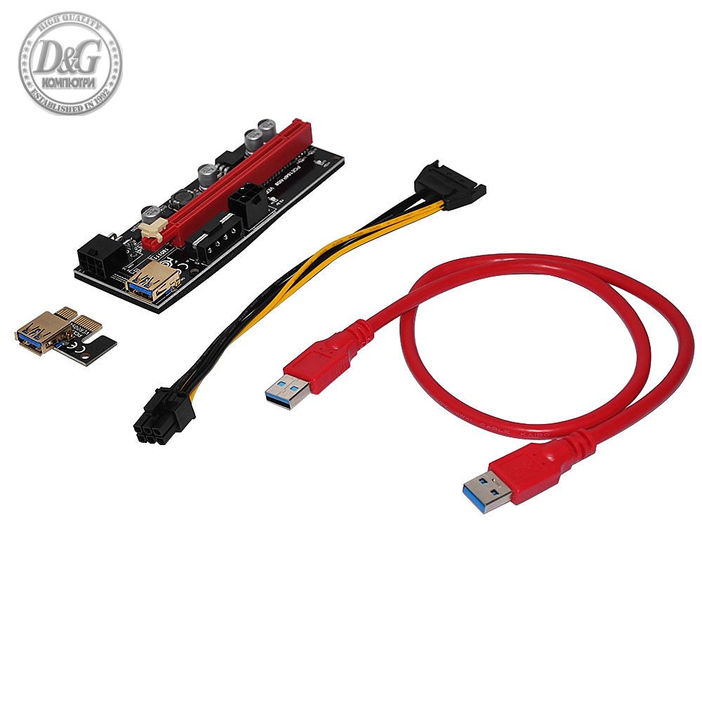 Makki Екстендер Mining Riser PCI Express 1x to 16x - 270uf - MAKKI-SR139-270