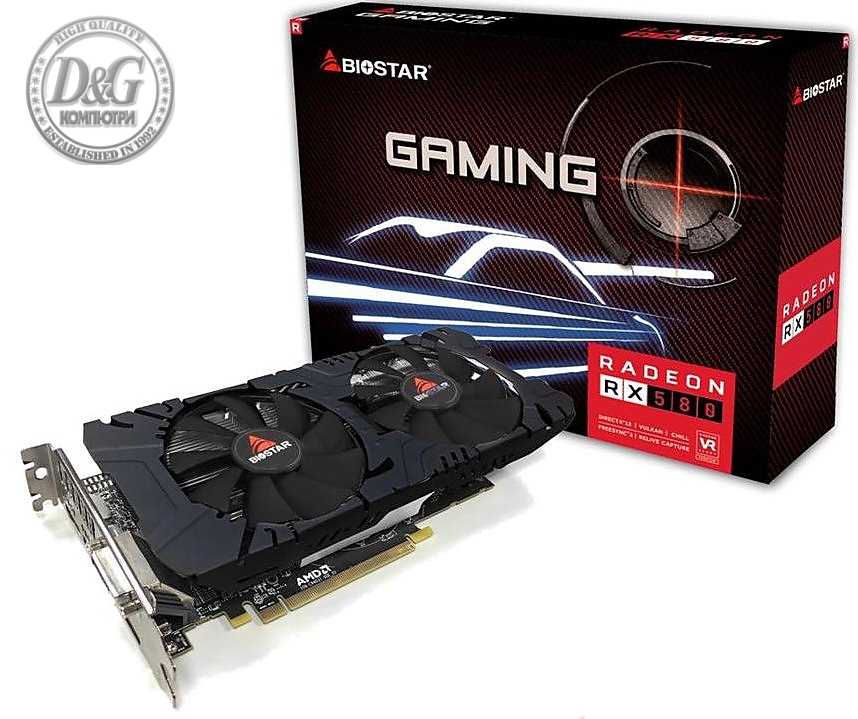 Biostar видеокарта VGA RX580 8GB DDR5 - VA5805RV82