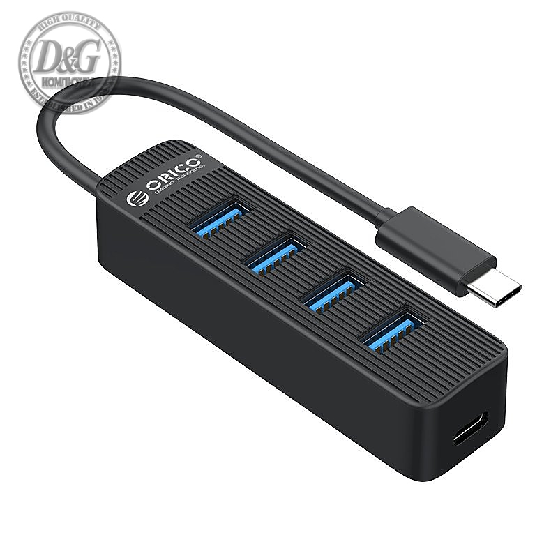 Orico хъб USB3.0 HUB 4 port - Type C input, aux Type-C power input - TWC3-4A