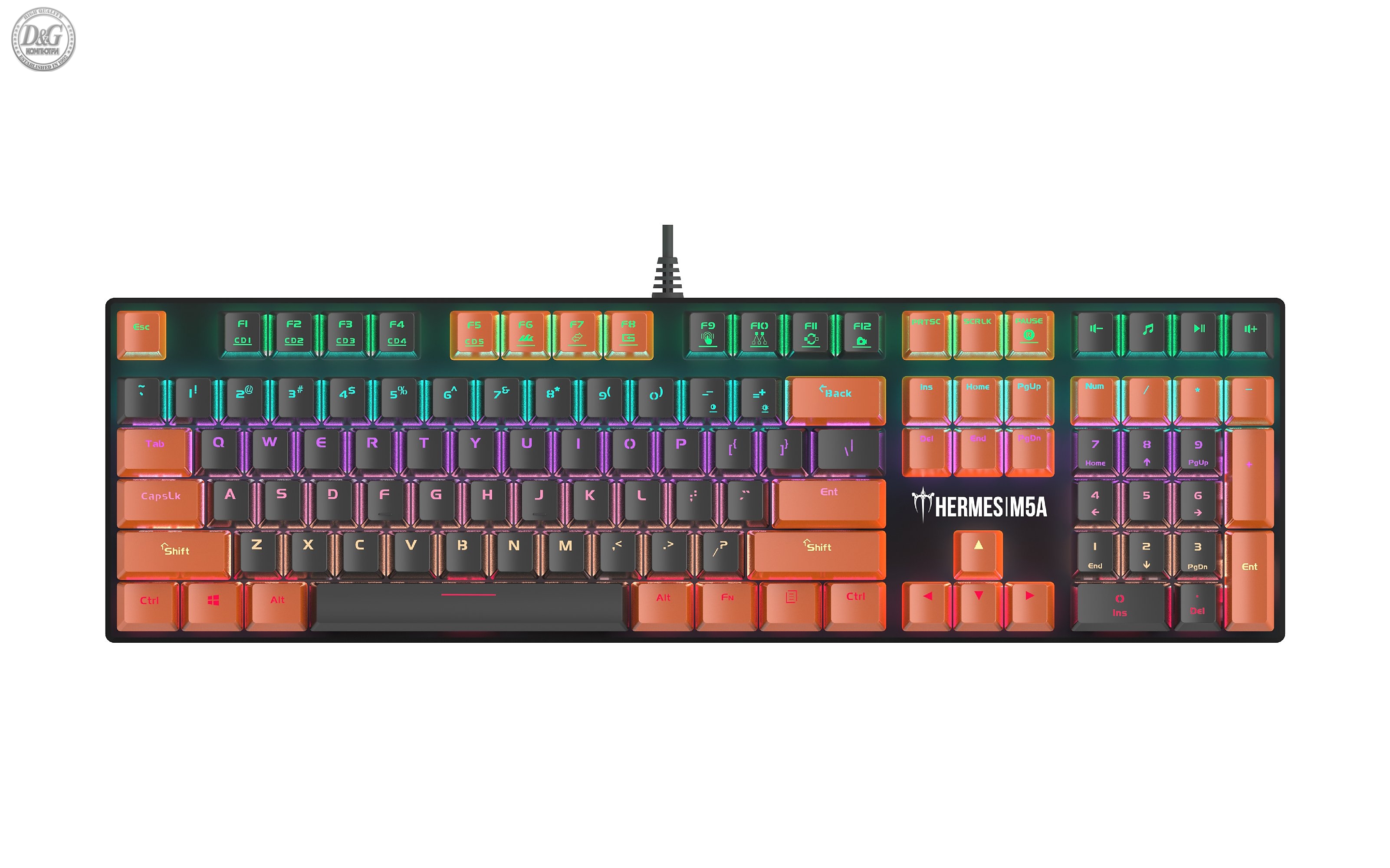 Gamdias механична клавиатура Gaming Keyboard Mechanical - HERMES M5A