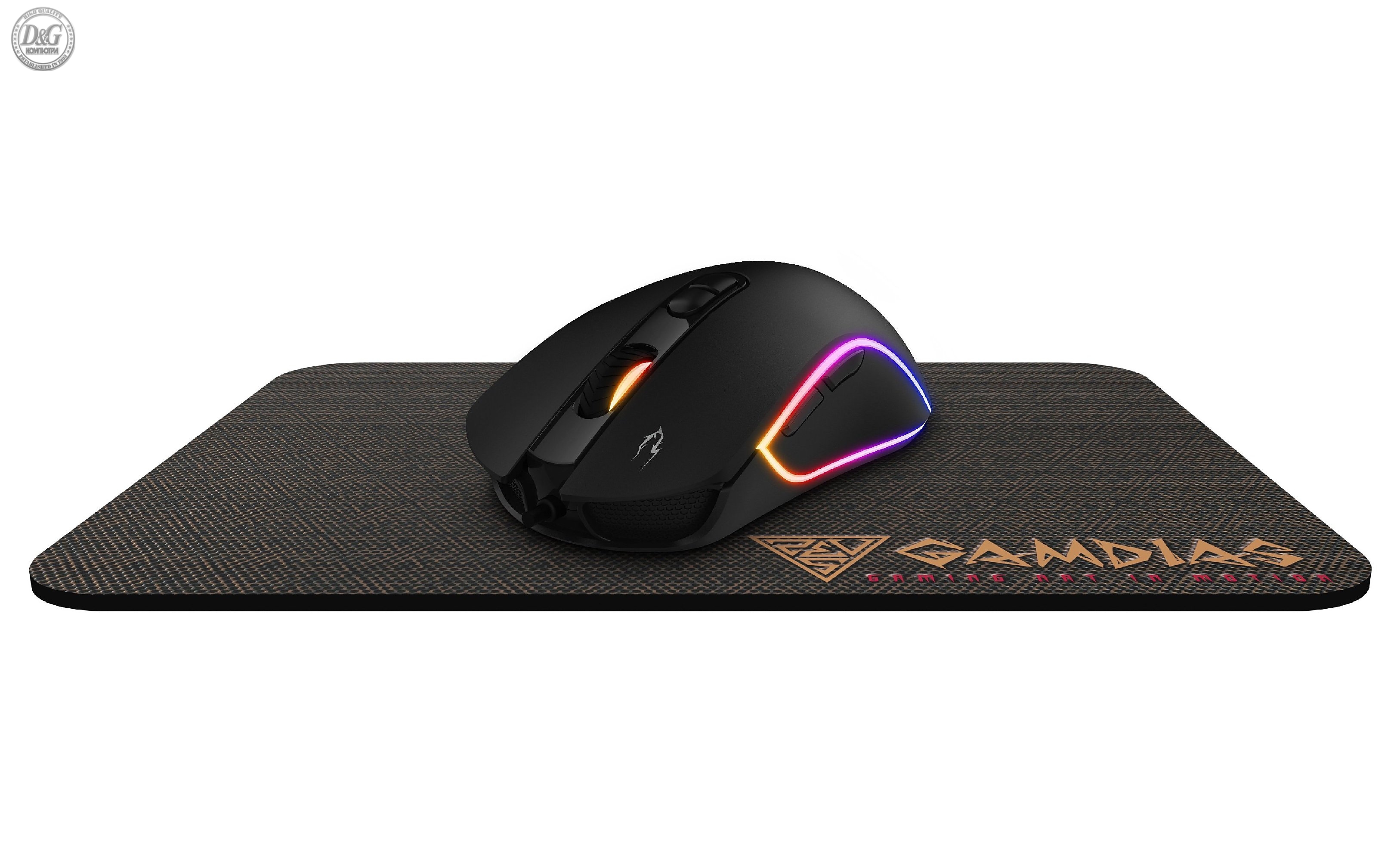 Gamdias Геймърска мишка Gaming Mouse - ZEUS E3 + PAD - 3600dpi, Backlight