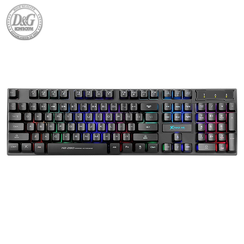 Xtrike ME геймърска клавиатура Gaming Keyboard KB-280 - Rainbow Backlight