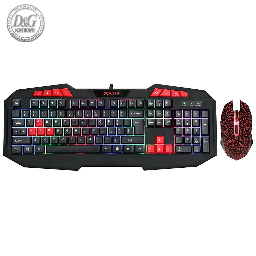 Xtrike ME геймърски комплект Gaming COMBO Keyboard/Mouse backlight/multimedia - MK-503KIT