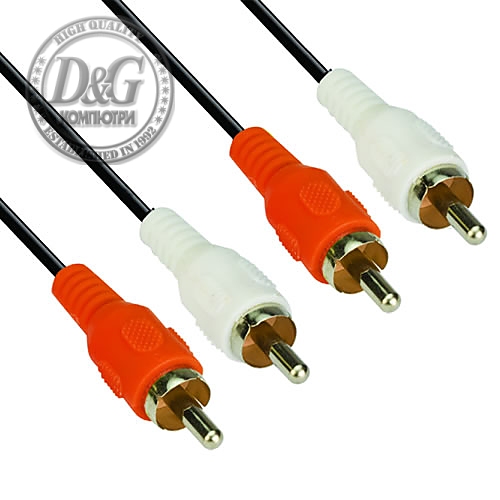 VCom Аудио Кабел RCA 2x M / RCA 2x M - CV022-1.8m