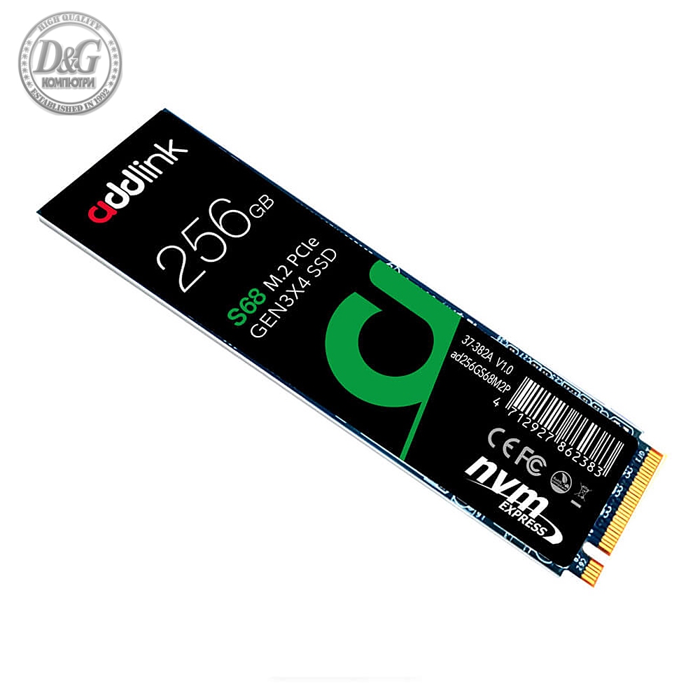 Addlink диск SSD S68 256GB - M.2 2280 PCI Express 3D Nand 2000/1200 MB/s - ad256GBS68M2P