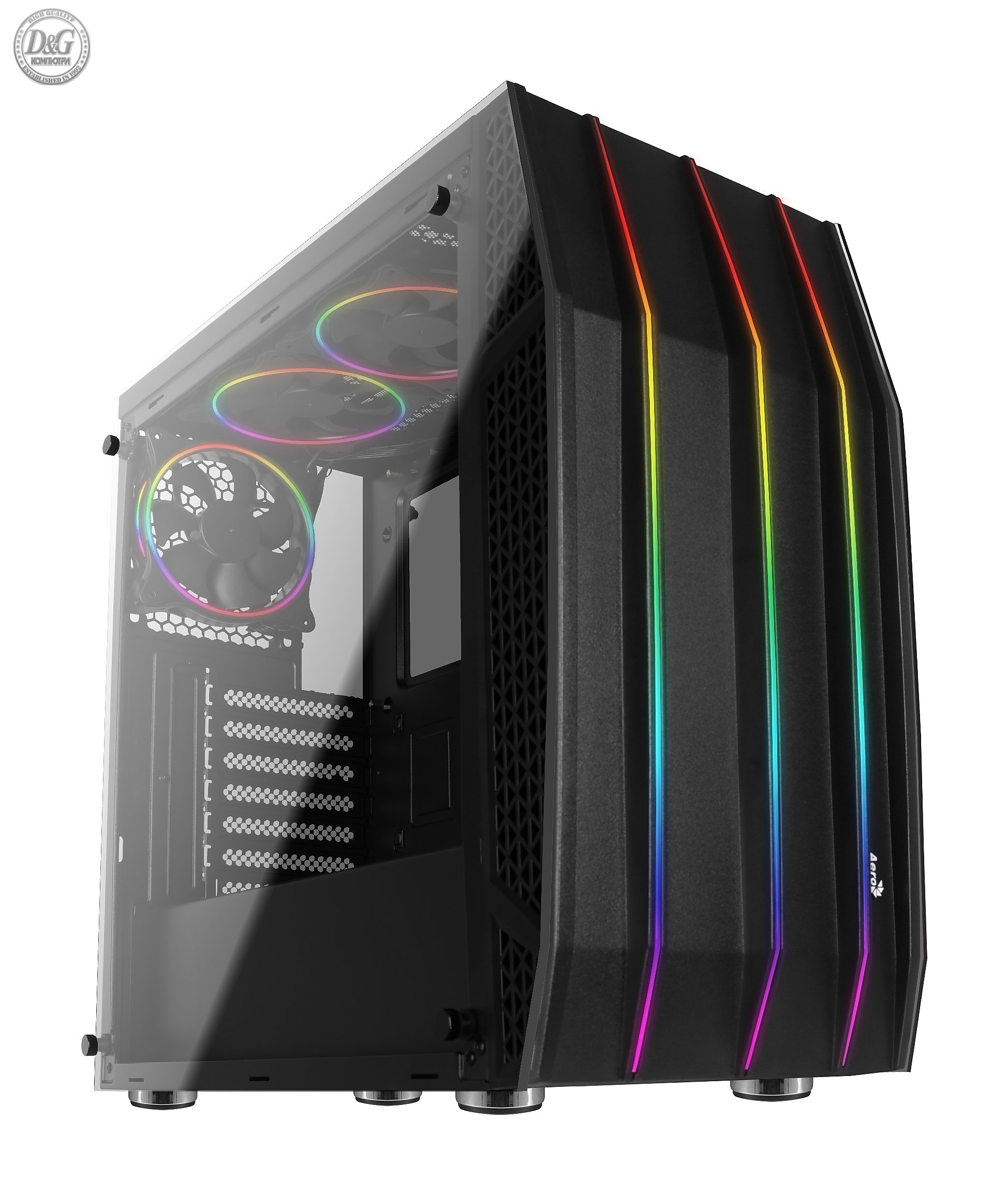 AeroCool кутия Case ATX - KLAW - Addressable RGB,Tempered Glass - ACCM-PB13033.11