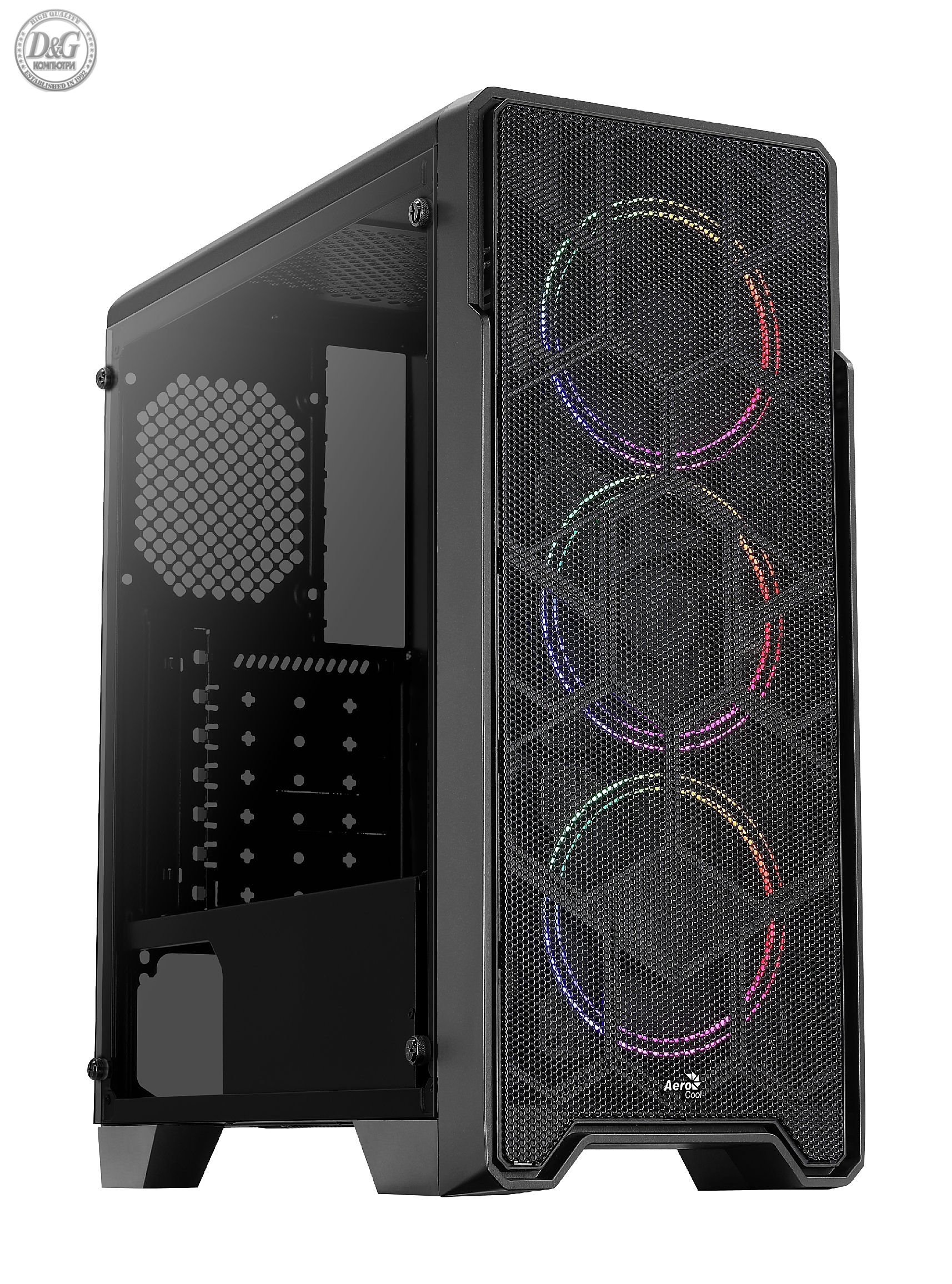 AeroCool кутия Case ATX - Ore Saturn - 3 Fans, RGB, Tempered Glass - ACCM-PV21033.11