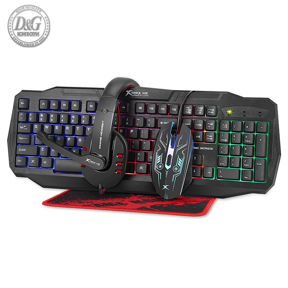 Xtrike ME Геймърски комплект Gaming COMBO CM-406 - Keyboard, Mouse, Headset, Mousepad - XTRM-CM-406