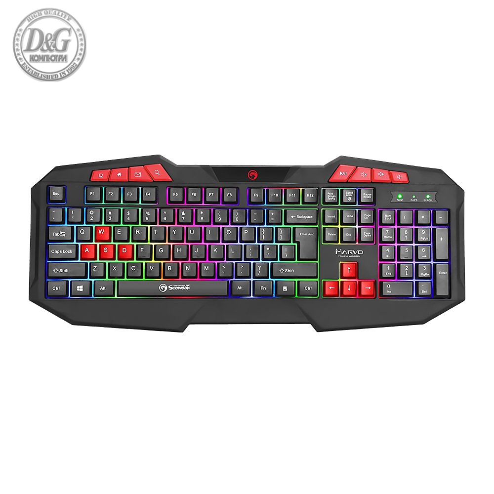 Marvo геймърска клавиатура Gaming Keyboard  112 keys - K602 - Rainbow backlight