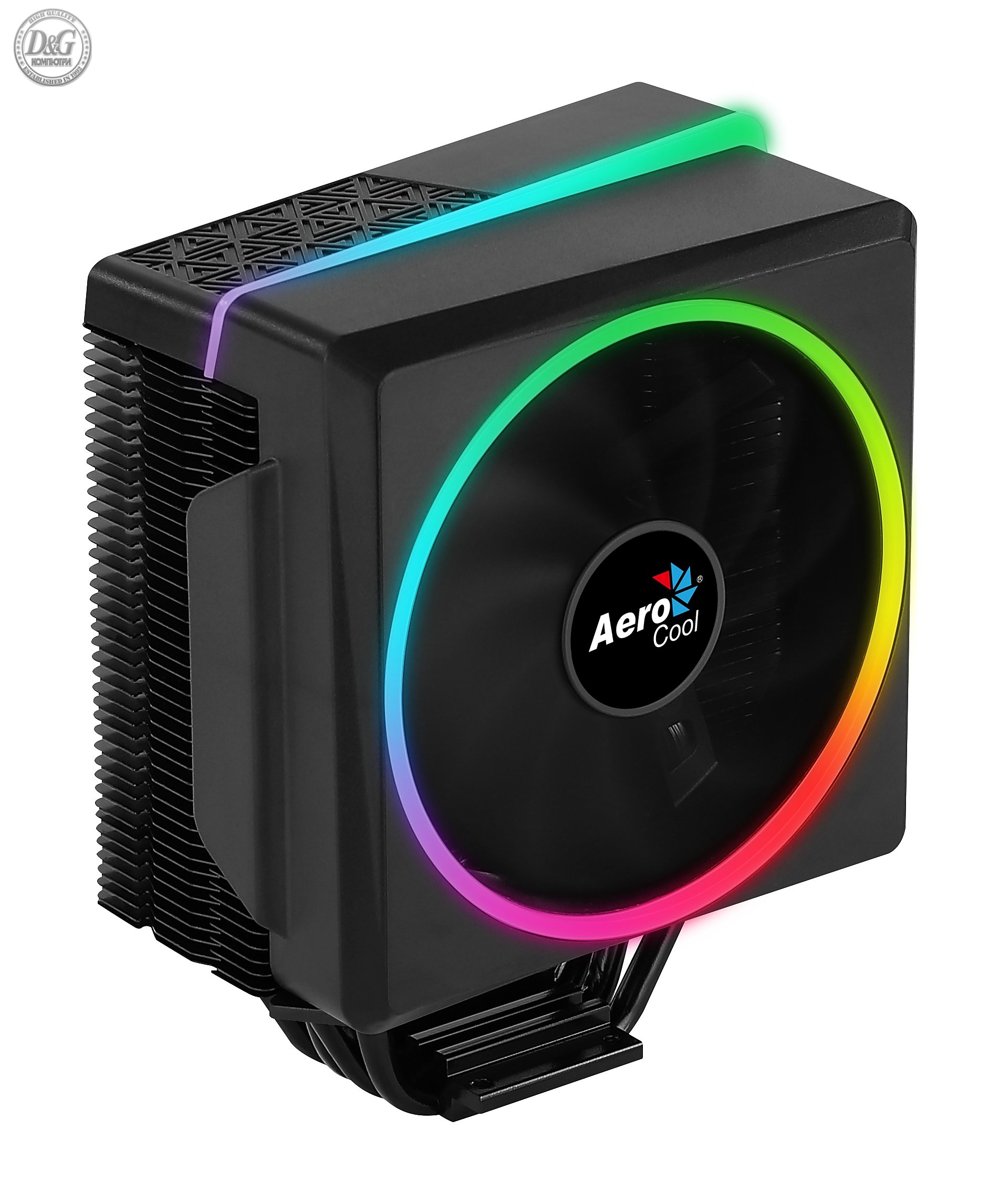 AeroCool охладител CPU Cooler - Cylon 4 BLACK aRGB PWM - ACTC-CL30410.01