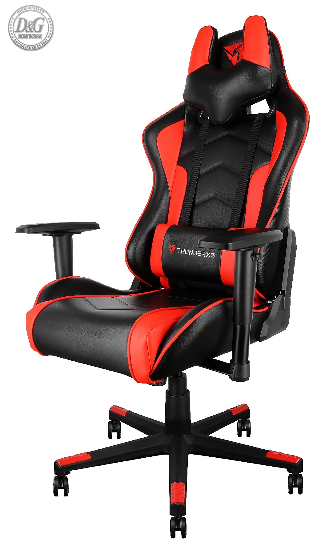 AeroCool геймърски стол THUNDERX3 Gaming Chair TGC22-Black-Red