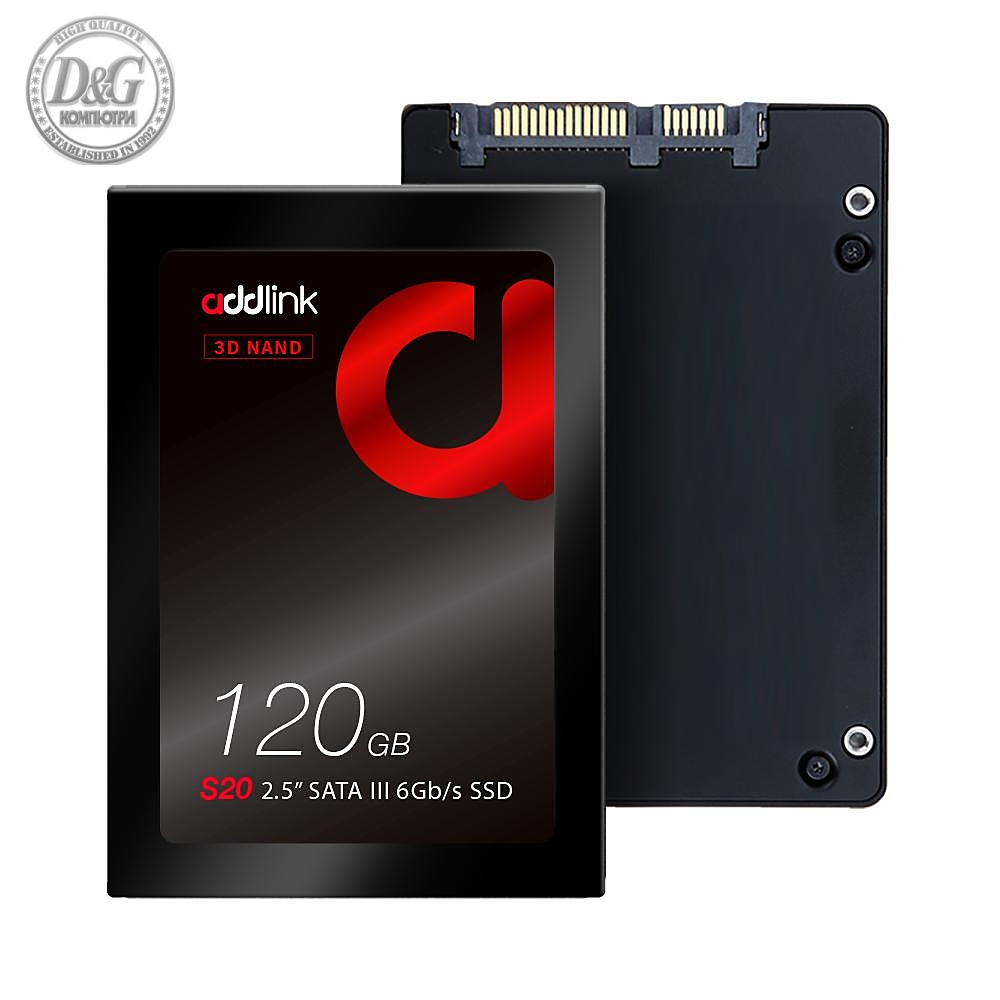 Addlink диск SSD S20 120GB - SATA3 3D NAND 510/400 MB/s - ad120GBS20S3S