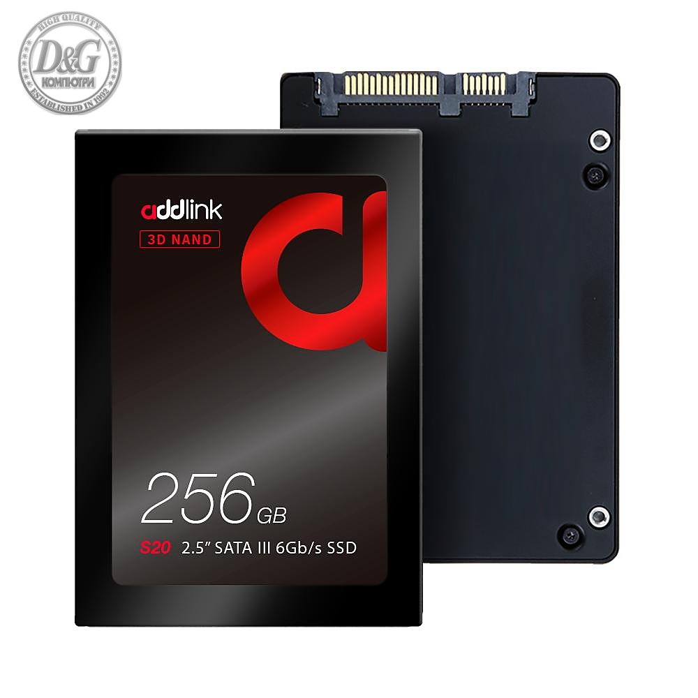 Addlink диск SSD S20 256GB - SATA3 3D Nand 510/400 MB/s - ad256GBS20S3S