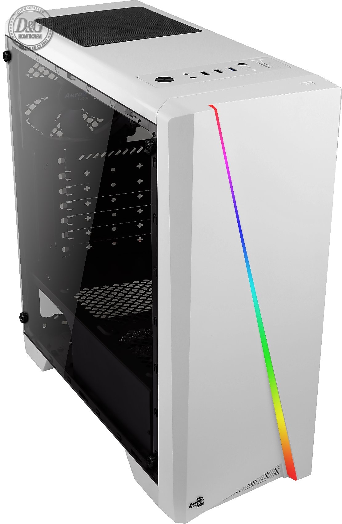 AeroCool кутия Case ATX - Cylon WG White - RGB, Tempered glass - ACCM-PV10013.21