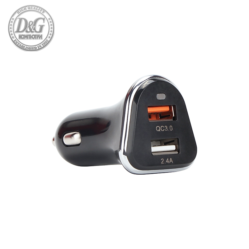 VCom зарядно за кола Charger Car - QC3.0 2xUSB 30W - M078