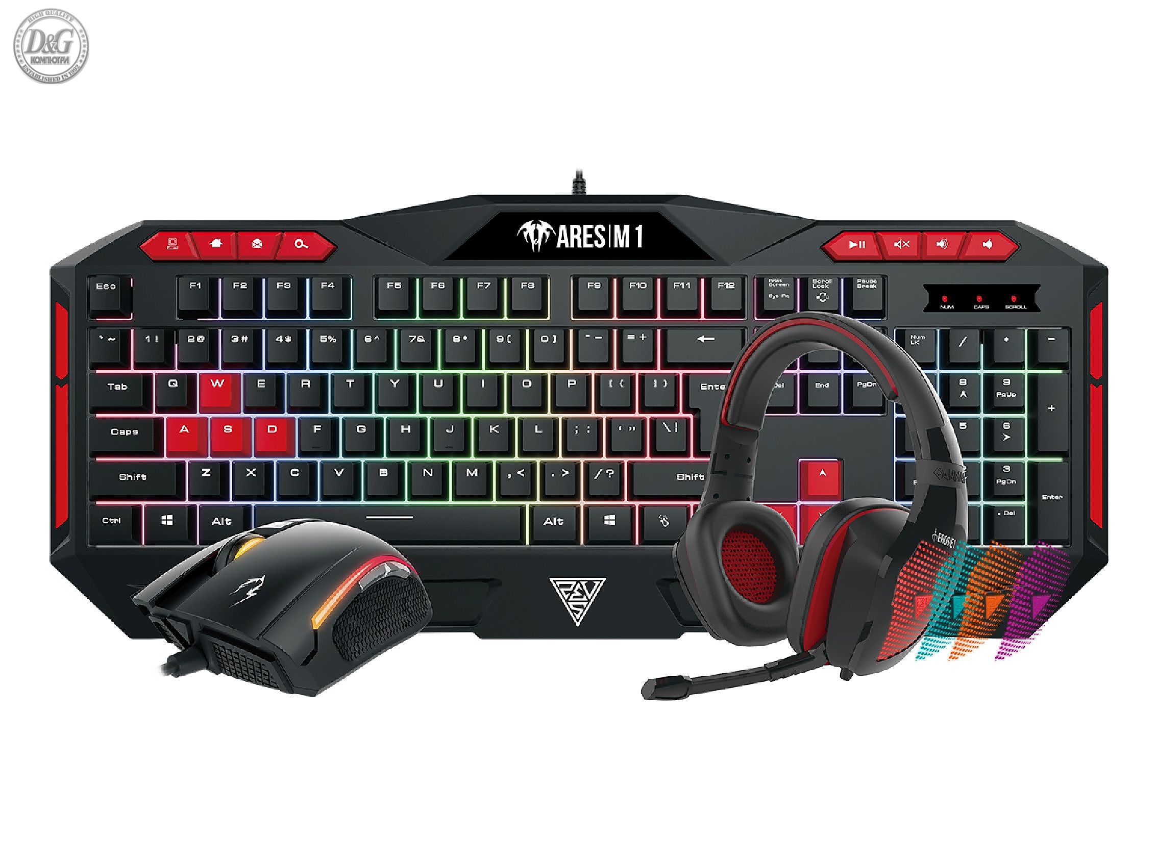 Gamdias геймърски комплект Gaming COMBO - POSEIDON M1 COMBO - Keyboard + Mouse + Headphones