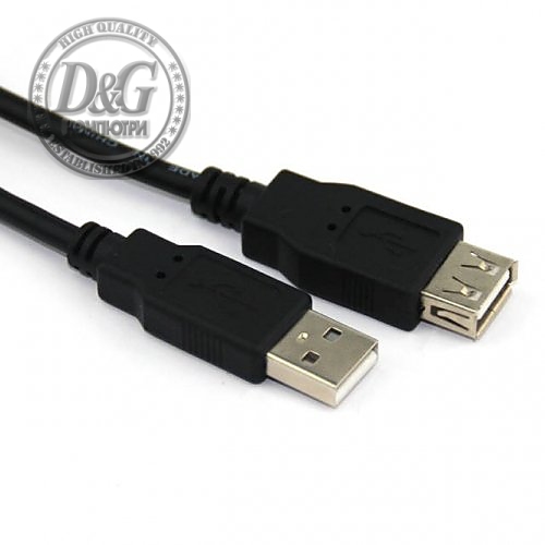 VCom Кабел USB 2.0 AM / AF Black - CU202-B-1.8m