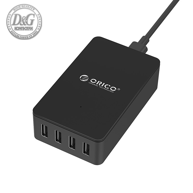 Orico зарядно за стена Smart Charger 220V - 34W 4 port black - CSE-4U