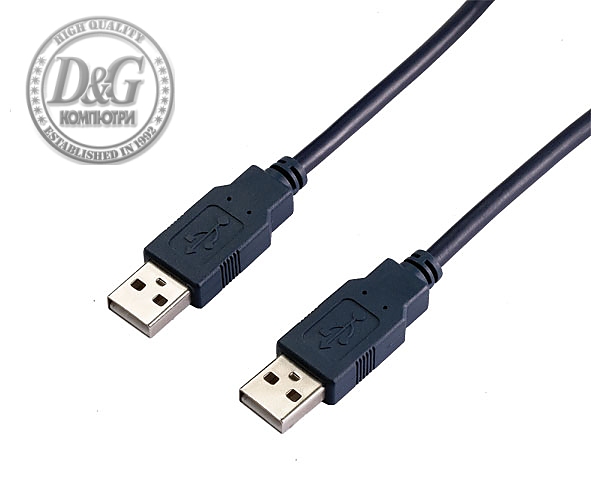 VCom Кабел USB 2.0 AM / AM Black - CU203-B-2m