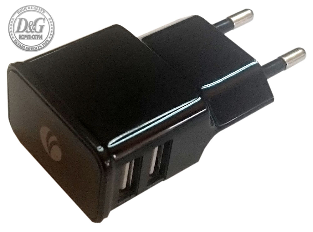 VCom Зарядно Charger AC / 2A 2xUSB - DC528