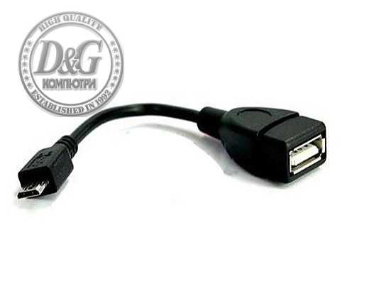 VCom Кабел OTG USB AF / Micro USB Black - CU226-0.2m