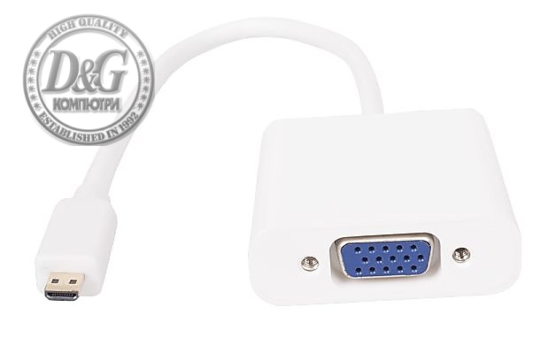 VCom Адаптер Adapter Mini HDMI CM to VGA F White - CG592-0.15m