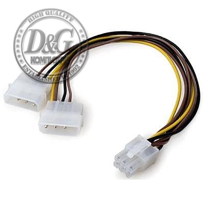 VCom Адаптер Adapter 2xMolex to 6pin PCI-E VGA - CE313-0.15m