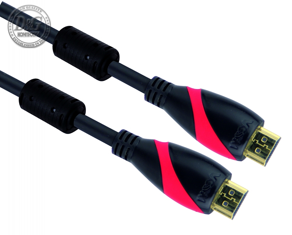 VCom Кабел HDMI M / M Ultra HD 4k2k Gold +2 Ferrite v1.4 ethernet 3D - CG525D-20m